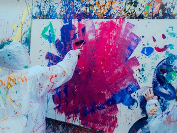 Gezinsworkshop Action painting — foto 2