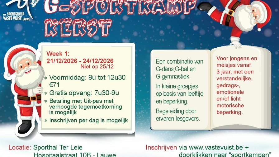 G-sportkamp Voormiddag Kerst 2026 - week 1