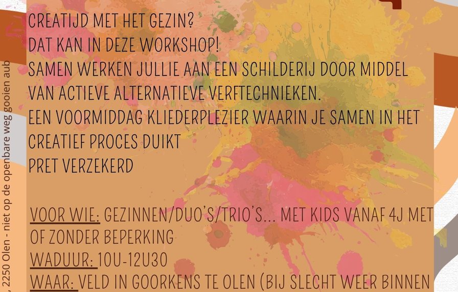 Gezinsworkshop Action painting